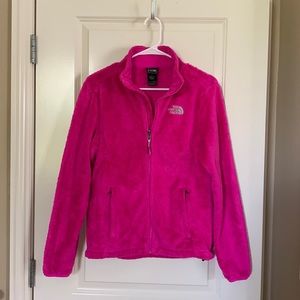 North face fuzzy fleece zip up jacket